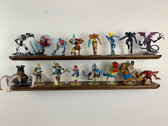 PREORDER Walnut Amiibo Display Floating Shelf Quantity Discounts Available Holds 8 Figurines Minimalist Design Hand crafted Shelf Etsy