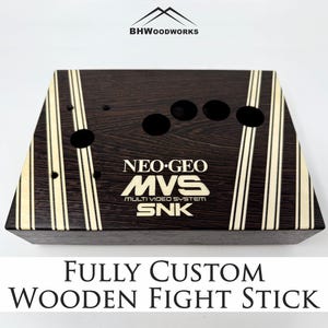 Wooden Arcade Fight Stick, Leverless Hitbox ~ Free Engraving ~ Case Only ~ Customizable, Handmade, Solid Wood Game Controller for PC