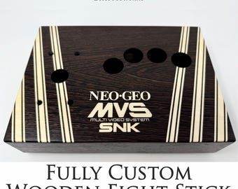 Wooden Arcade Fight Stick, Leverless Hitbox ~ Free Engraving