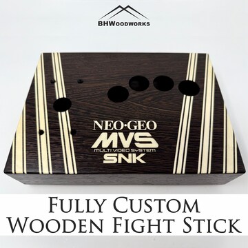 Wooden Arcade Fight Stick, Leverless Hitbox ~ Free Engraving ~ Case Only ~ Customizable, Handmade, Solid Wood Game Controller for PC