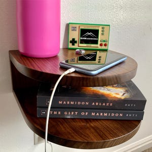 Walnut Floating Nightstand ~ Minimalist Bed Side Table ~ Small, Simple, Minimal Design ~ Modern Home Decor ~ Ready to Hang with Hardware