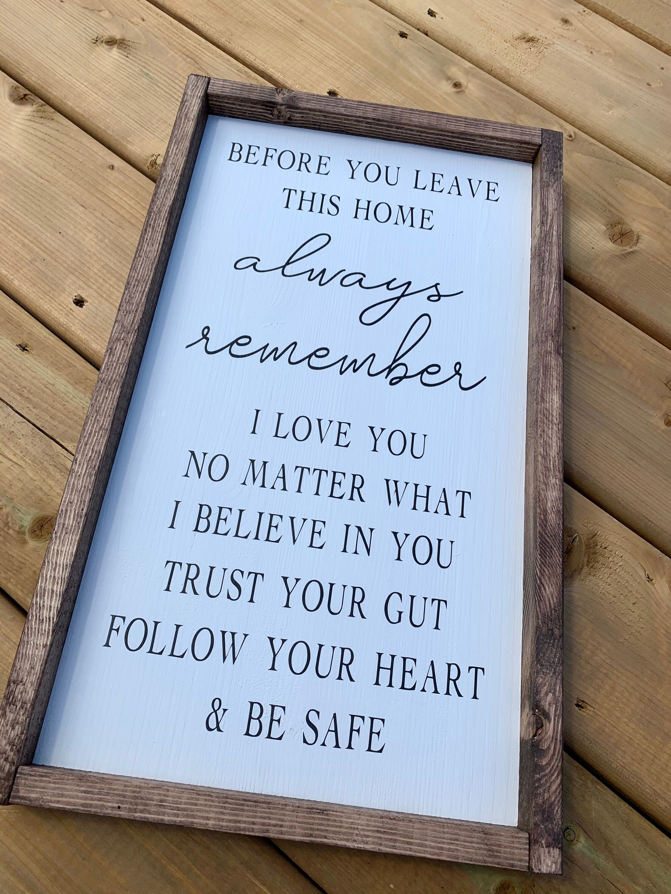 Before You Leave This Home Reminder Front Door Sign Etsy