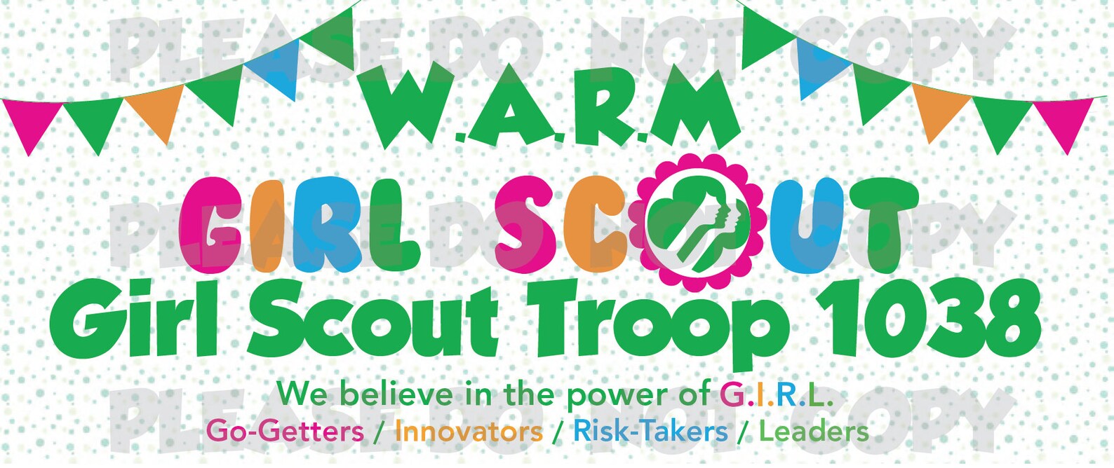 Girl Scout Troop Banner Vinyl 2.5 ft x6 ft | Etsy