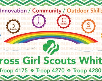 Girl Scout Troop Banner - Vinile 2.5 ft x6 ft