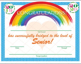 EDITABLE GS Bridging Certificate Senior to Ambassador 8x10 | Etsy
