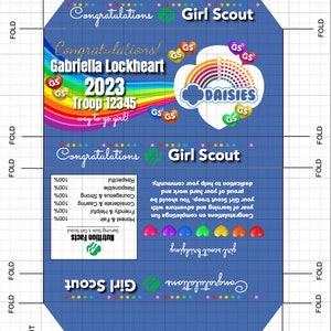 EDITABLE Daisy Girl Scout - Skittles 3.5oz Theater Box Wrapper - Girl Scout Bridging Ceremony - Edit with Jettemplate - png, jpg and pdf