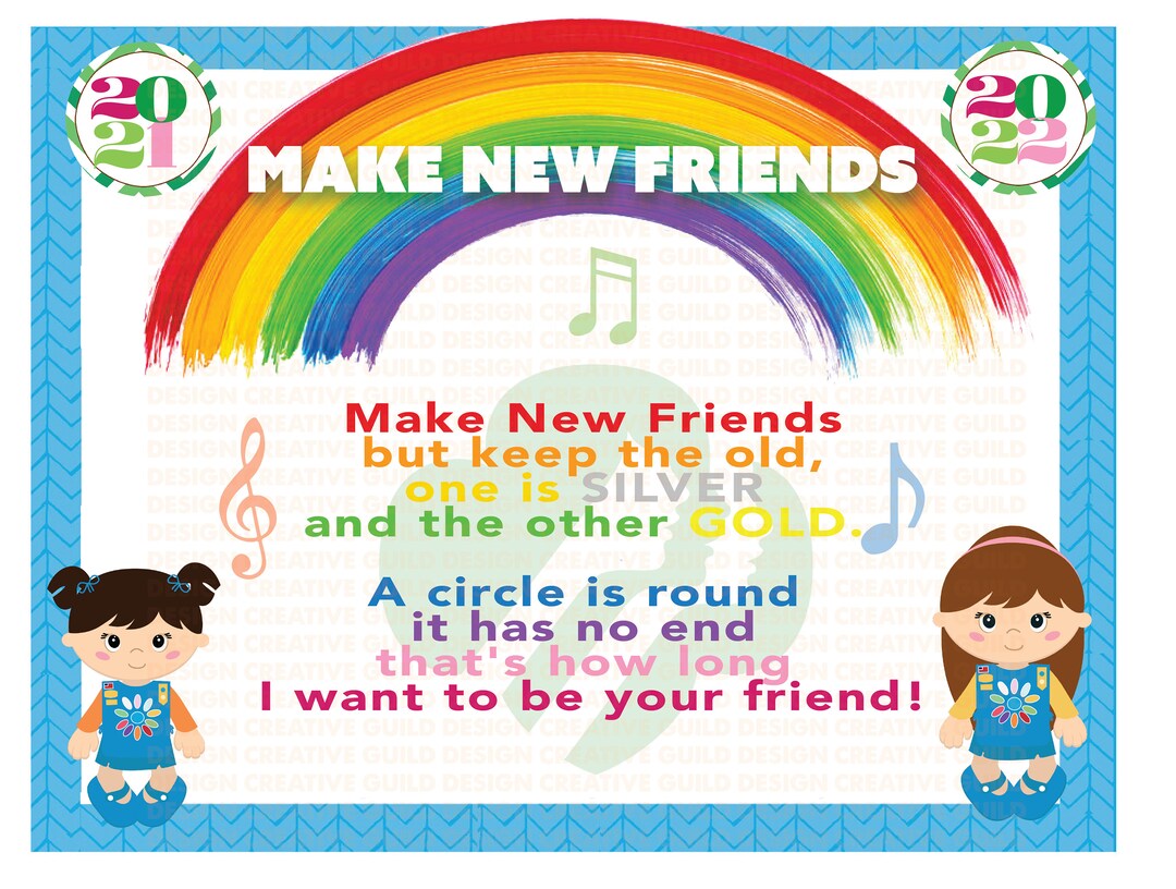 EDITABLE Girl Scout Make New Friends Song - Daisy - 8x10 - Print From ...
