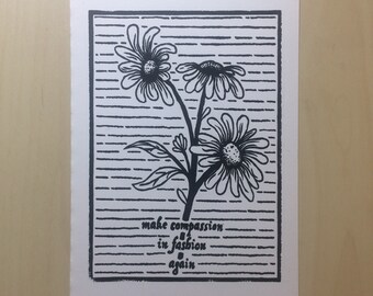 Maak weer compassie in de mode Linocut Print