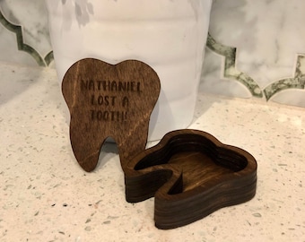 Tooth-Shaped Tooth Fairy Tooth Box Vector Laser Cut Files (COMMERCIAL RIGHTS)