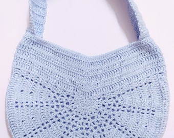Crochet Sunshine Tote Bag Pattern – Boho Half Circle Bag (PDF Pattern)