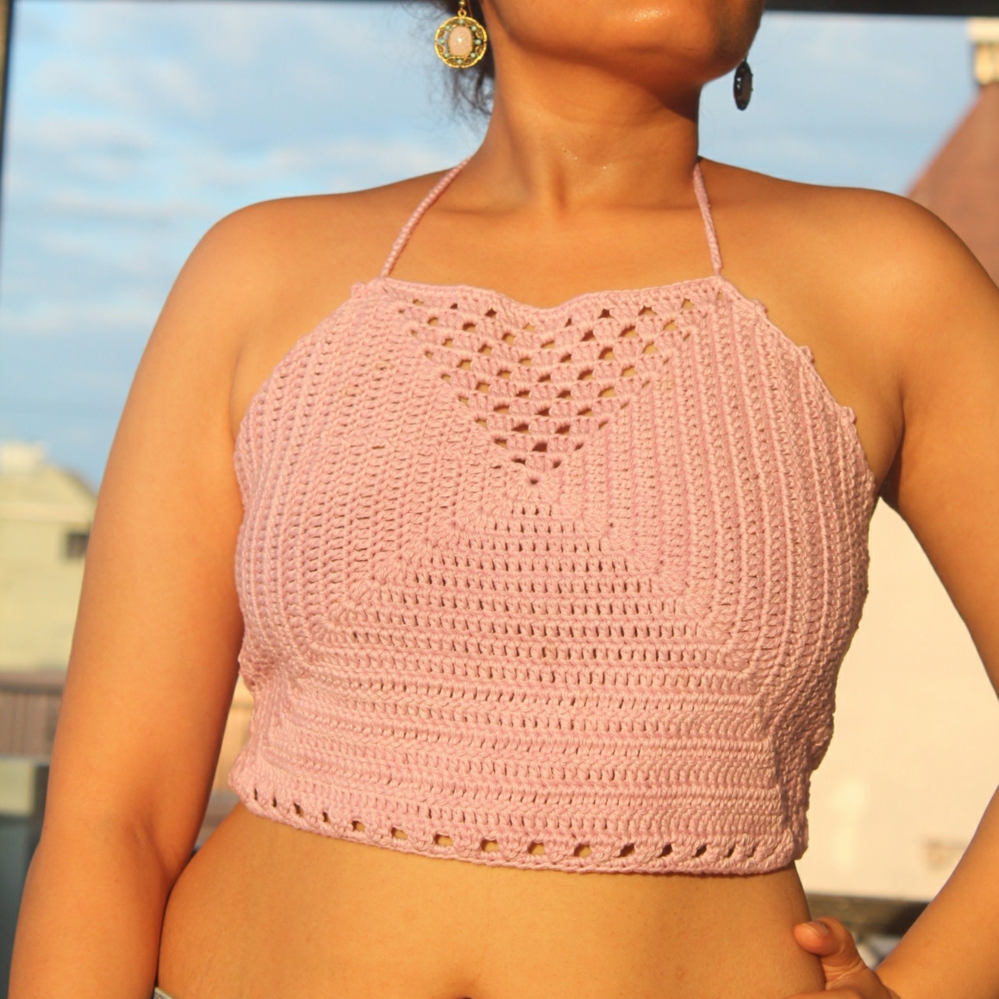 Crochet Granny Square Halter Top Granny Square Top Pattern, Boho Top, Instant Pdf Download