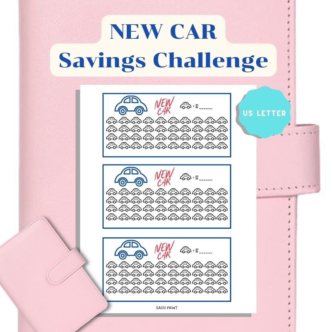 New Car Savings Tracker for Cash Budgeting, Fits A6 Envelopes, Savings ...