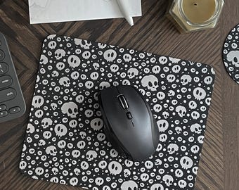 Alfombrilla de ratón con burbujas de calavera / Accesorios de oficina espeluznantes, decoración gótica para el hogar, alfombrilla de escritorio con calavera