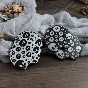 Skull Bubbles Car Coasters 2-pack | Car Coaster Set, Car Accessories for Women, Car Cup Holder Coaster, Gothic Car Decor, Car decorations