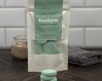 Vaporizadores de ducha de eucalipto - Tabletas de aromaterapia para ducha, 8 unidades de 3.5 oz / Aceite esencial, sin almidón de maíz