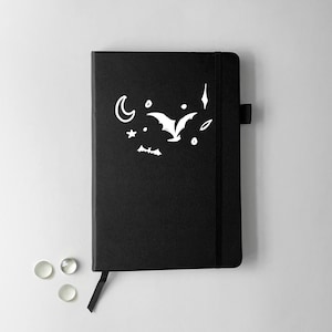 Celestial Bats Hardcover Journal | Spooky Vampire Cute Bat gothic bound notebook | Elder Emo Alternative Vibes | lined pages