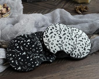 Celestial Soft Car Coasters | Dark Car Accessories, Space Car Cup Holder Coaster, Stars and Planets Car Decor