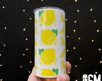 Spring Lemon Slices Travel Mug |  Mother's Day Stainless Steel Tumbler | Cute Easter Citrus Summer Water Cup