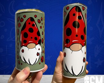 Ladybug Gnome Travel Mug | Mother's Day Stainless steel tumbler | Gift for her, mom & ladies | Cute Gnome Cottagecore Vibe
