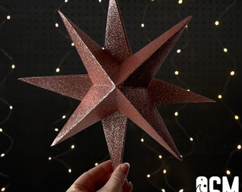 Large Whimsical Celestial 8-point 3D Paper Stars Wedding Decor for Centerpieces or Shelf Decor