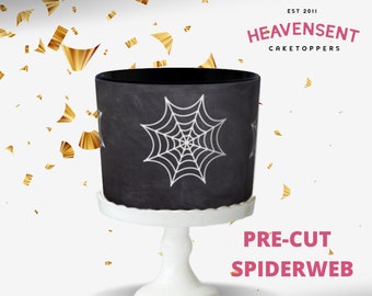 Spiderweb Cake Topper, Halloween Decoration, Pre-Cut Cake Web