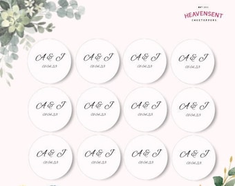 2” Pre-cut Edible Wedding Circle  Custom Cupcake Cake Edible Premium Icing Wafer Topper Personalised Decoration Cocktail Any Text Photo Logo