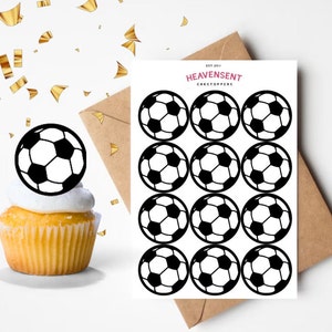 Bolas de futebol pré-cortadas de 24x4 cm 100% glacê comestível ou cartão de wafer toppers de bolo decorações de cupcake de aniversário