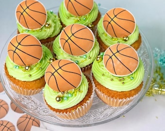 Basketball Edible Icing or Sweet Wafer Card Cake Topper Birthday Easy to Cut Decorations