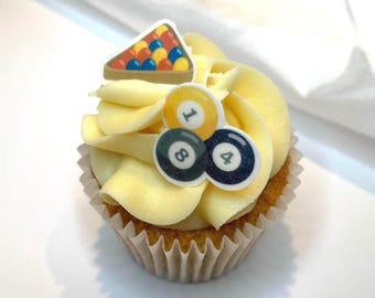 Snooker Pool Ball Edible Cake Toppers | Sports Birthday Party Decorations