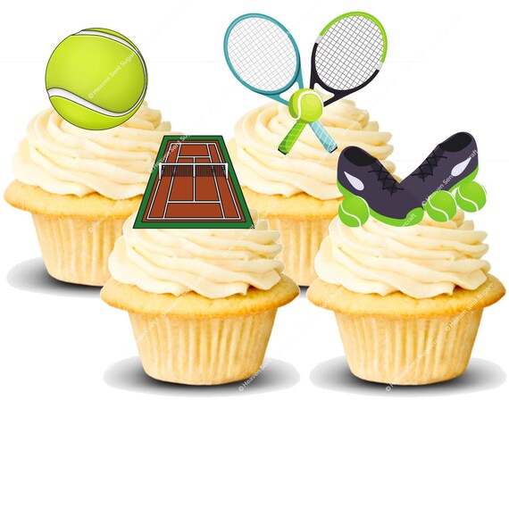 Cake Toppers Cookware, Dining & Bar Tennis Court balls sports Edible Cake Topper Wafer or Icing