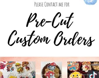 Custom Order Pre-cut Cupcake Cake Edible Premium Icing/Wafer Topper Personalised Birthday Decorations Free Design Consultation