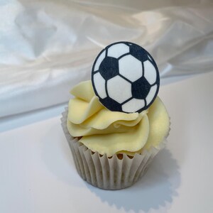 24 Edible Football Cake Toppers | Pre-cut Sports Birthday Cupcake Decorations image 5