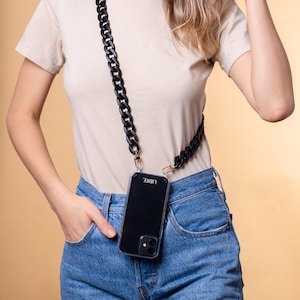 Étui transparent à bandoulière pour iPhone 14, étui pour iPhone, bandoulière chaîne, étui de téléphone mains libres, Funda Colgante para celular, cordon de téléphone portable