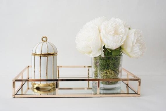 Coffee Table Tray Centerpiece Vanity Rose Gold