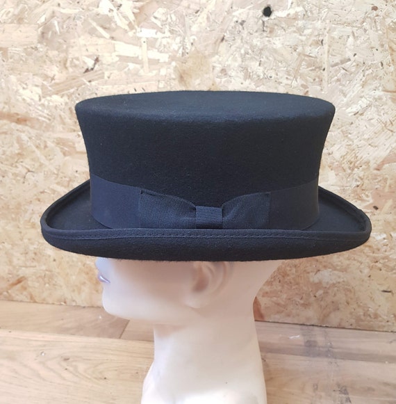 Junior Top Hat DeadMan Top Hat Classic 100/% Wool Hand Made Steampunk Goggles