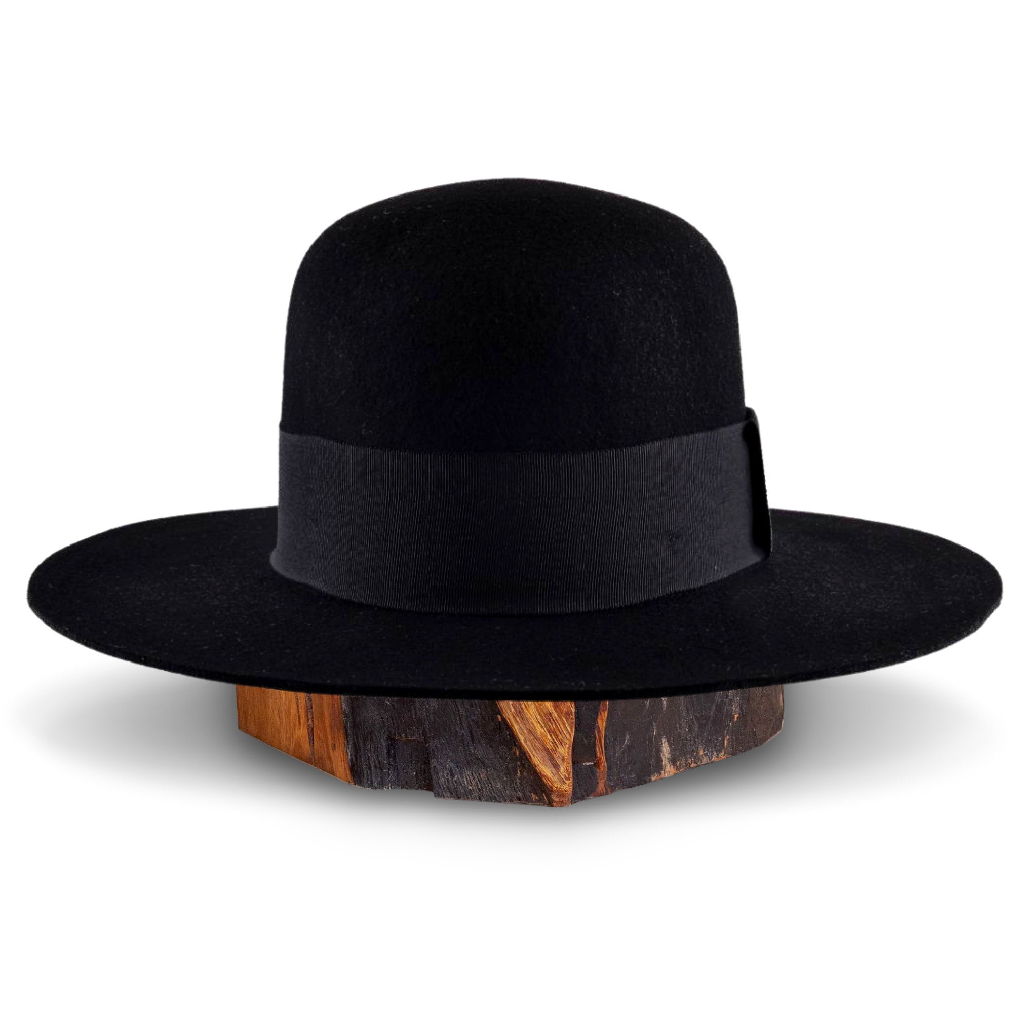 Spanish Round Bolero Hat Stiff Wide Brim Hat Black Wool Felt Etsy