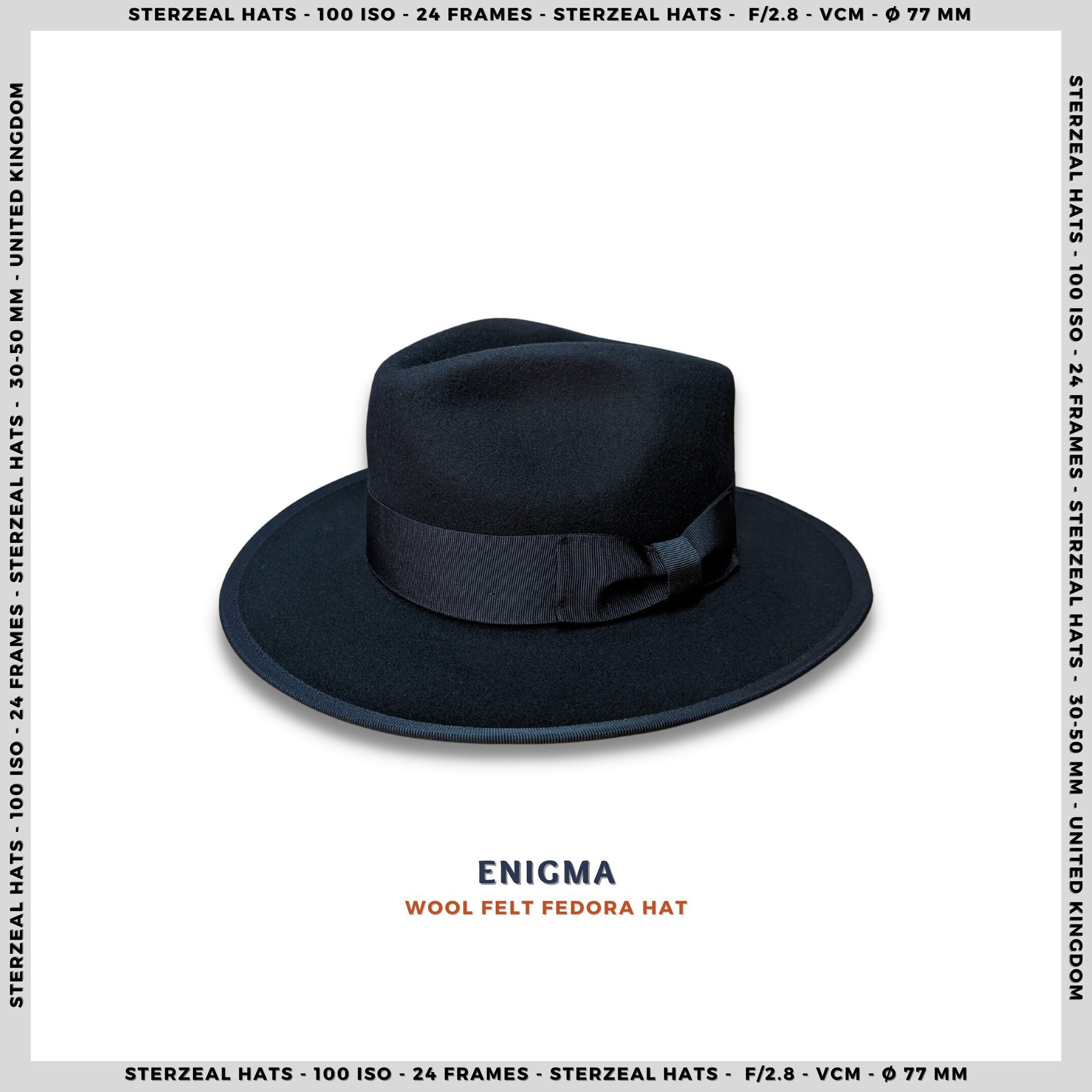 ENIGMA Fedora Hat Wide Brim Fedora Hat 