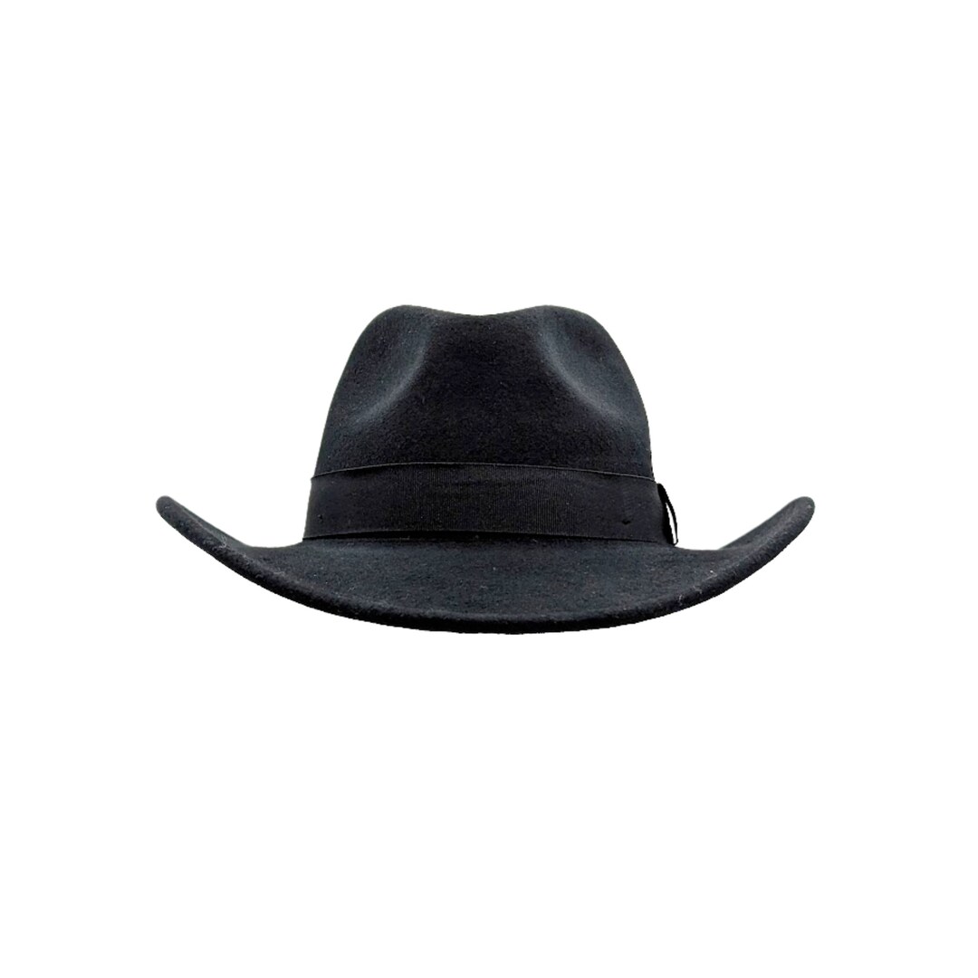 100 Wool Crushable Cowboy Hat Fedora Hat for Men Women Black Etsy