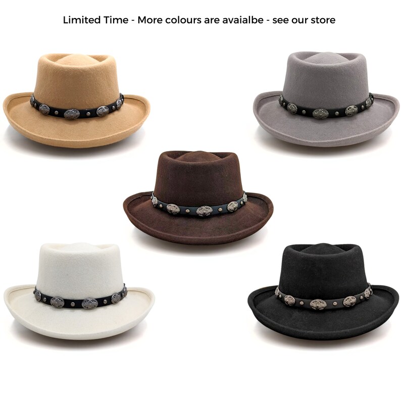 STALLION Cowboy Hat Water Repellent Gaucho Hat Black Wide Brim Etsy