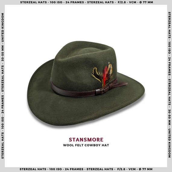 STANSMORE Cowboy Hat Cowboy Hats Teardrop Cowboy Hat Men Wide - Etsy UK