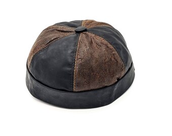 Sheepskin Leather DOCKER Cap Genuine 