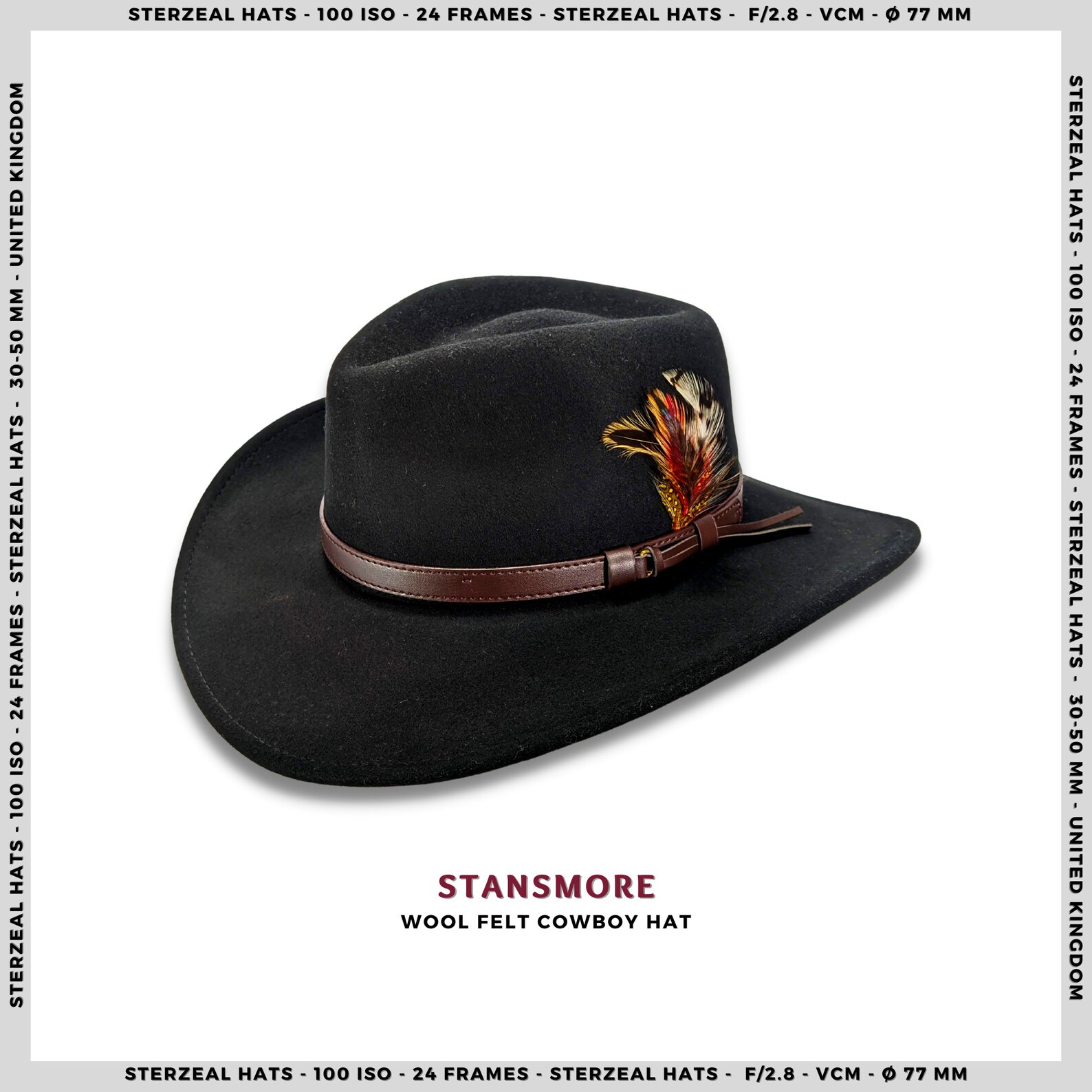 Klassischer Western-Cowboyhut Aus Filz – Breite Krempe Mit Gürtelschnalle Für Damen & Herren (Größe M-L)