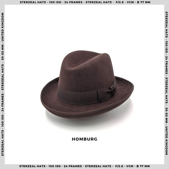 Sombrero HOMBURG / 3 colores Clásico negro Sombrero Homburg - Etsy