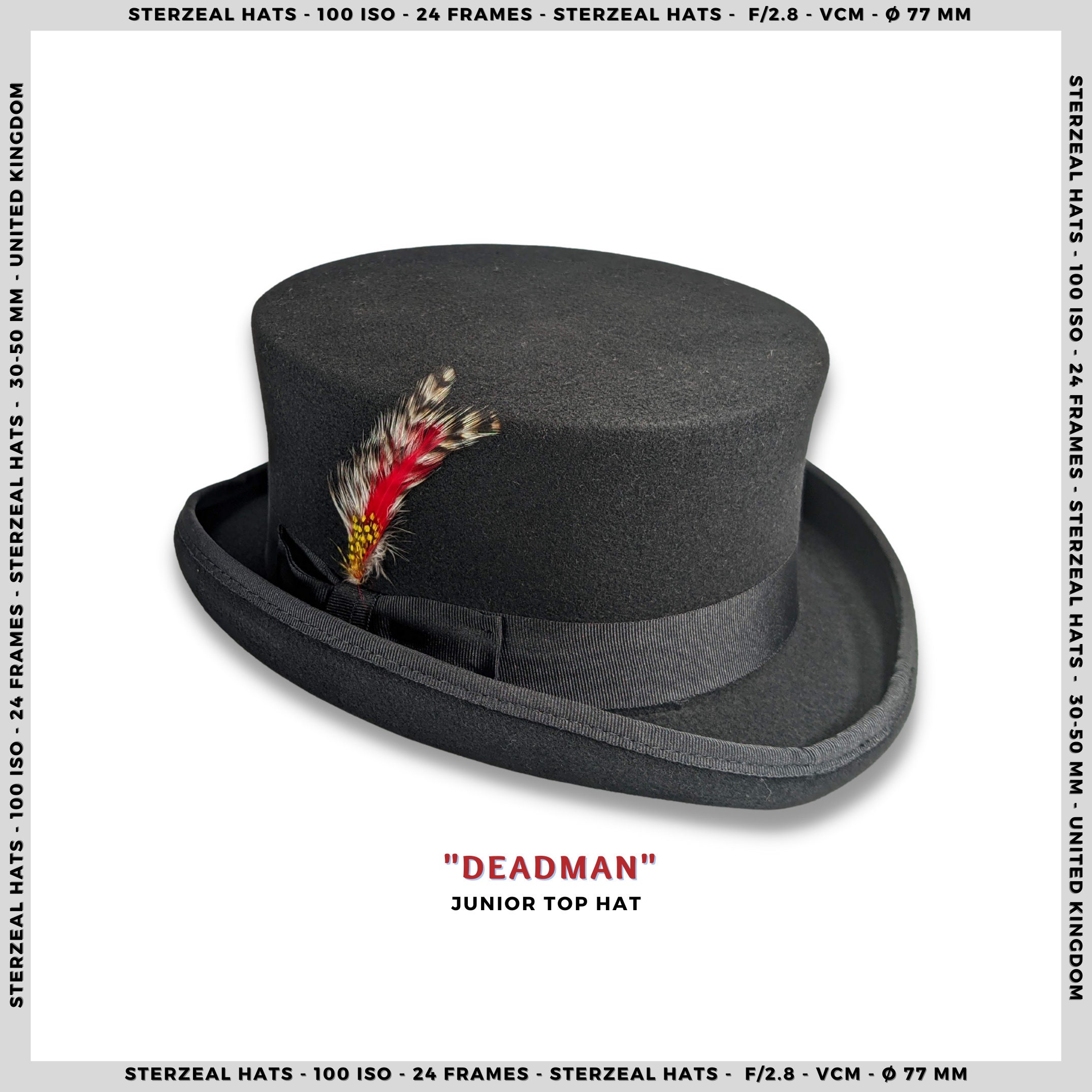 DEADMAN Wool White Top Hat Wedding Hat 