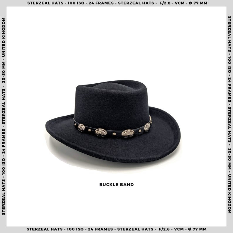 STALLION Cowboy Hat Water Repellent Gaucho Hat Black Wide Etsy