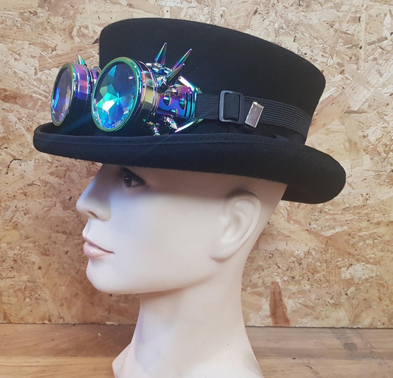Steampunk Top Hat Vintage Wool Formal Top Hat Junior Top Hats Deadman Top hats dressage Equestrian Luxury Quality Steampunk Goggle