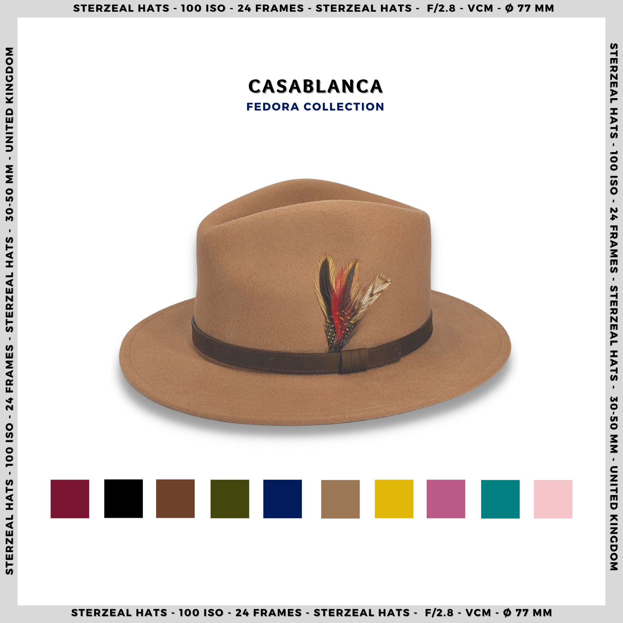 Wide Brim Fedora Hat Trilby Hat Classic 