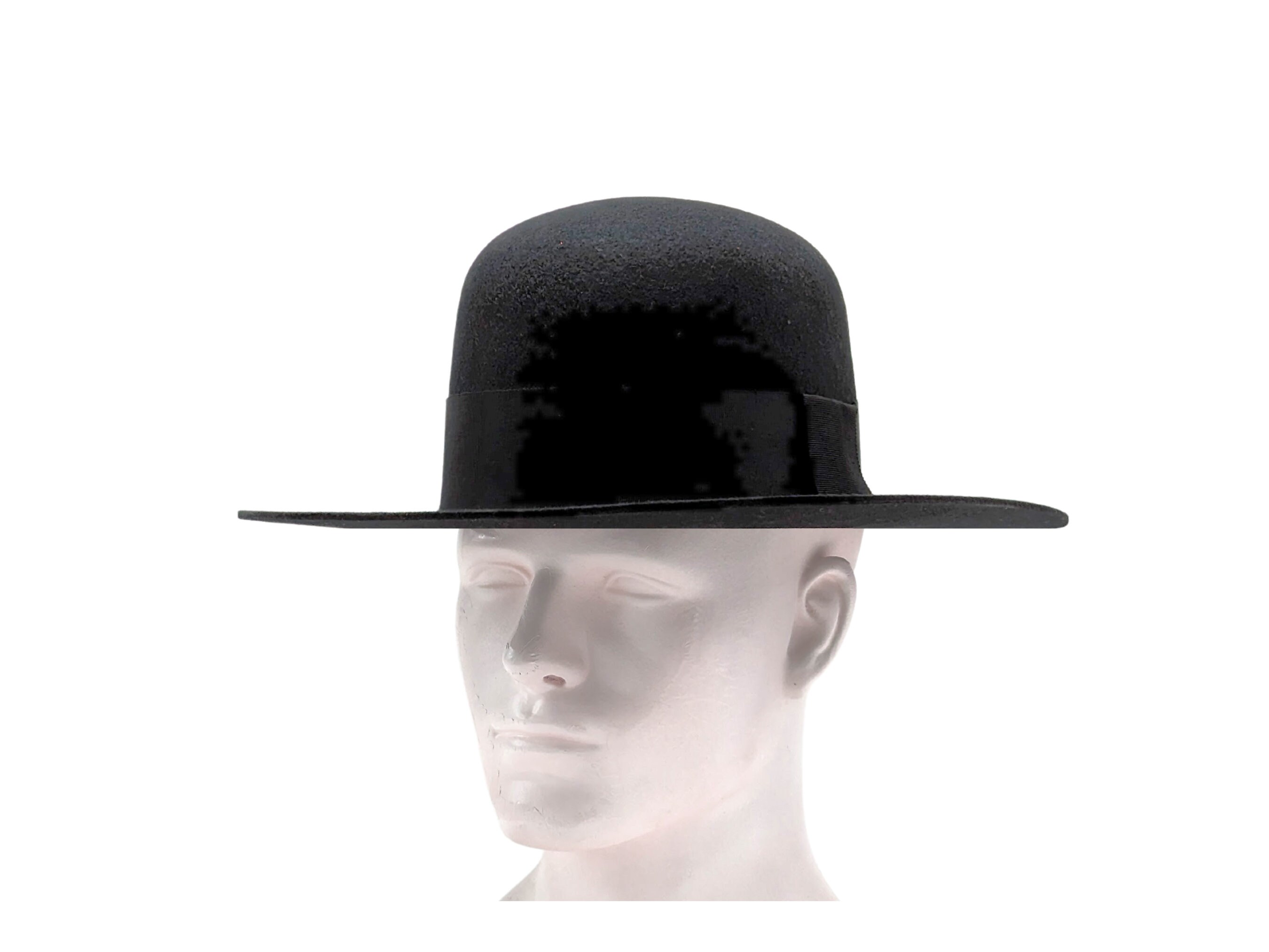 Spanish Round Bolero Hat Stiff Wide Brim Hat Black Wool Felt Etsy