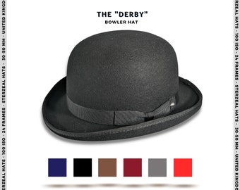 DERBY British Classic Bowler Hat top Hat wool Mens Vintage bowler hat Formal Black Derby Bowler Hat For Men Gents Bowler hat derby hat