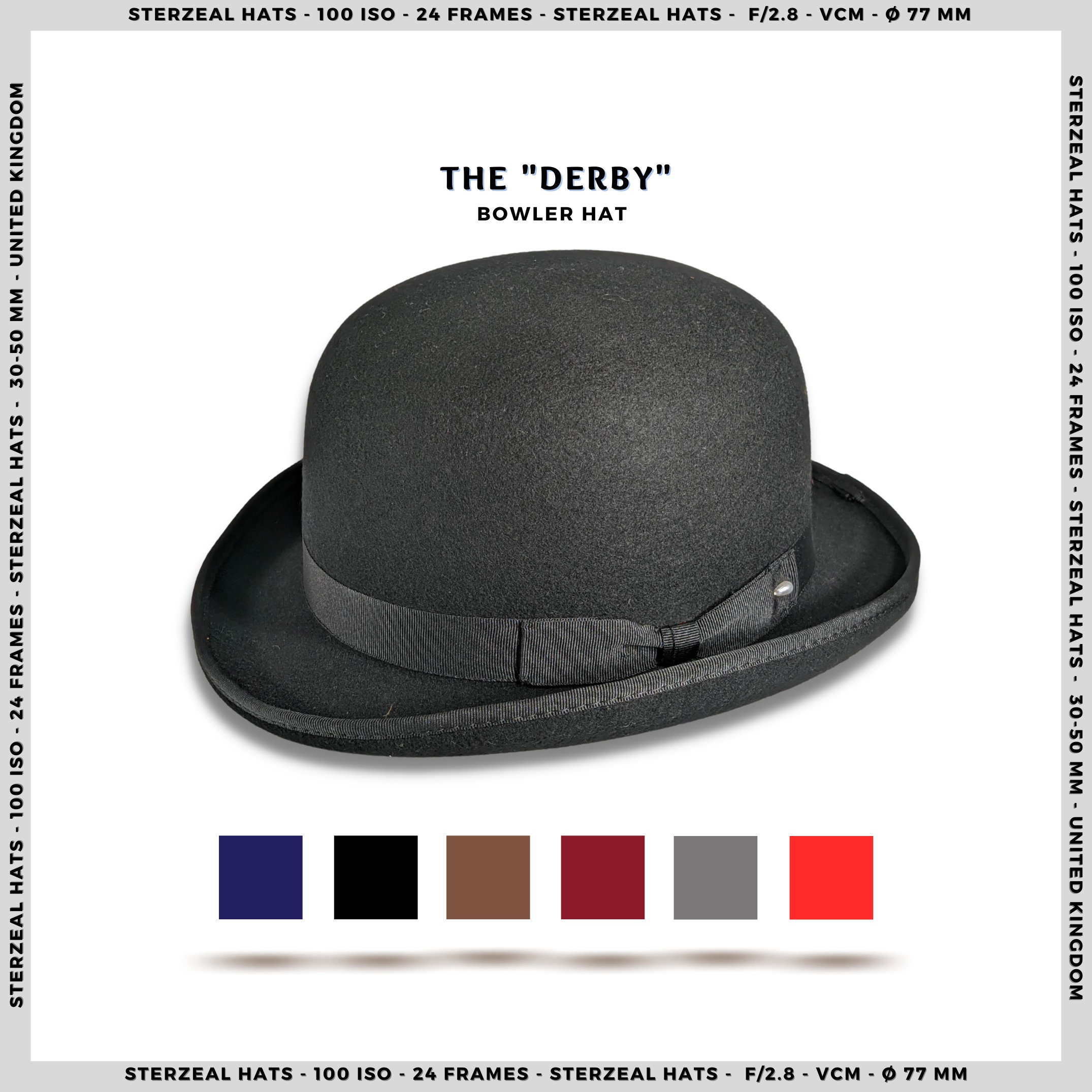 DERBY British Classic Bowler Hat Top Hat Wool Mens Vintage Etsy